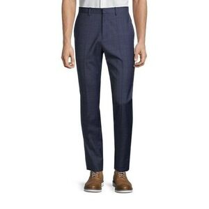Theory Jake windowpane plaid Navy Blue men's Trousers‎ dress pants NEW 38x34 XL